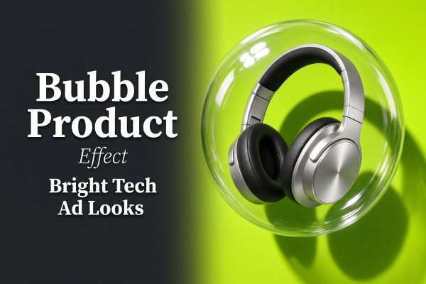 Bubble Product Effect: 4 Bright Tech Ad Looks