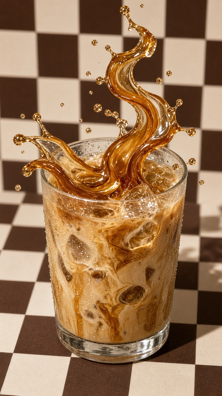 Iced latte caramel swirl product effect