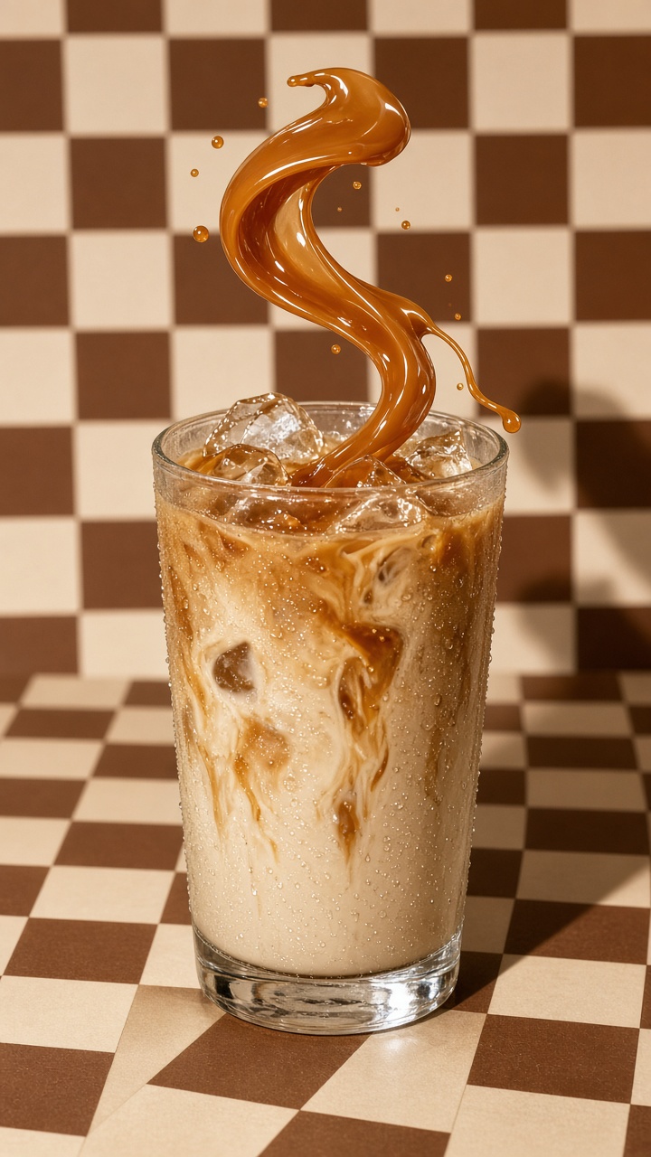 Creator cafe ad with caramel swirl