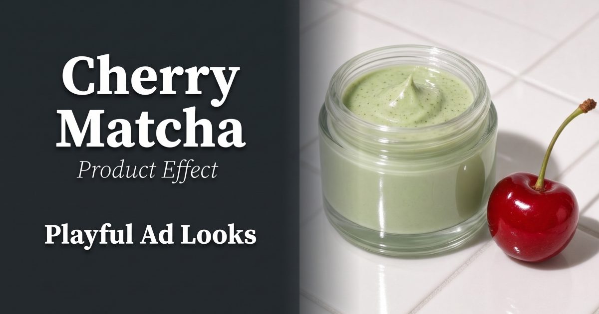Cherry Matcha Product Effect: 4 Playful Ad Looks