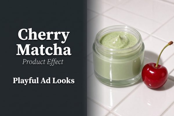 Cherry Matcha Product Effect: 4 Playful Ad Looks