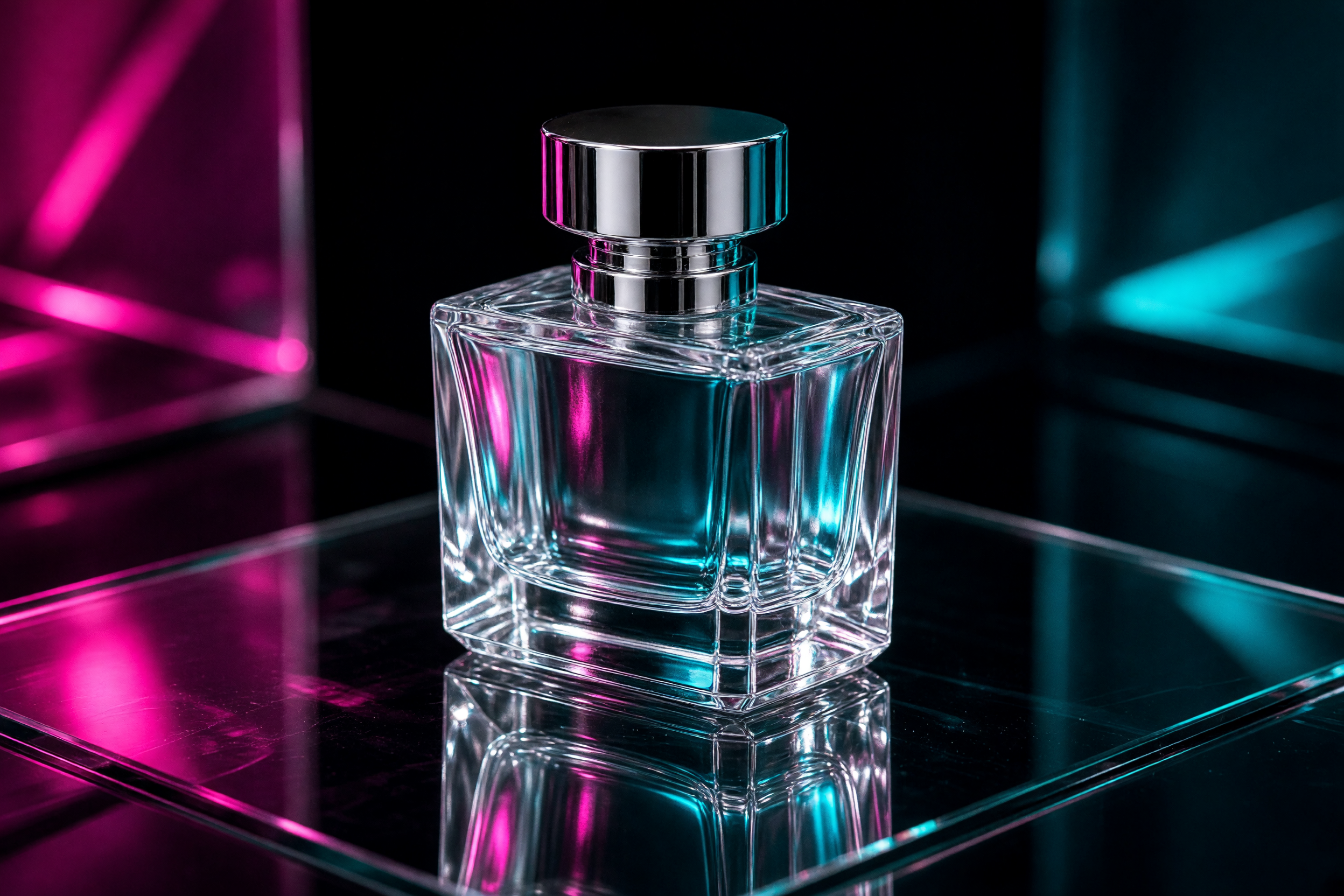 hard glass reflection product look perfume bottle