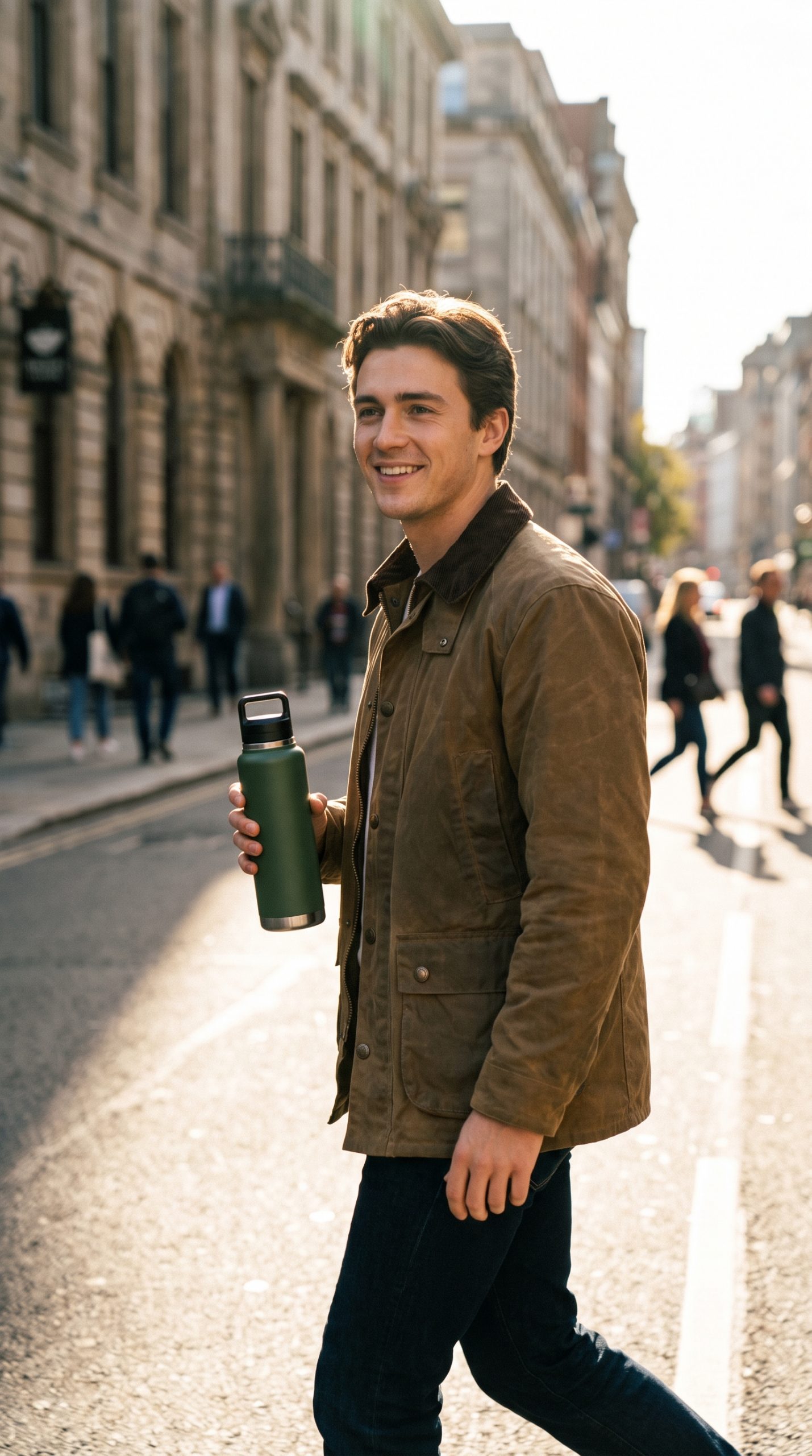 Handheld product story water bottle lifestyle image
