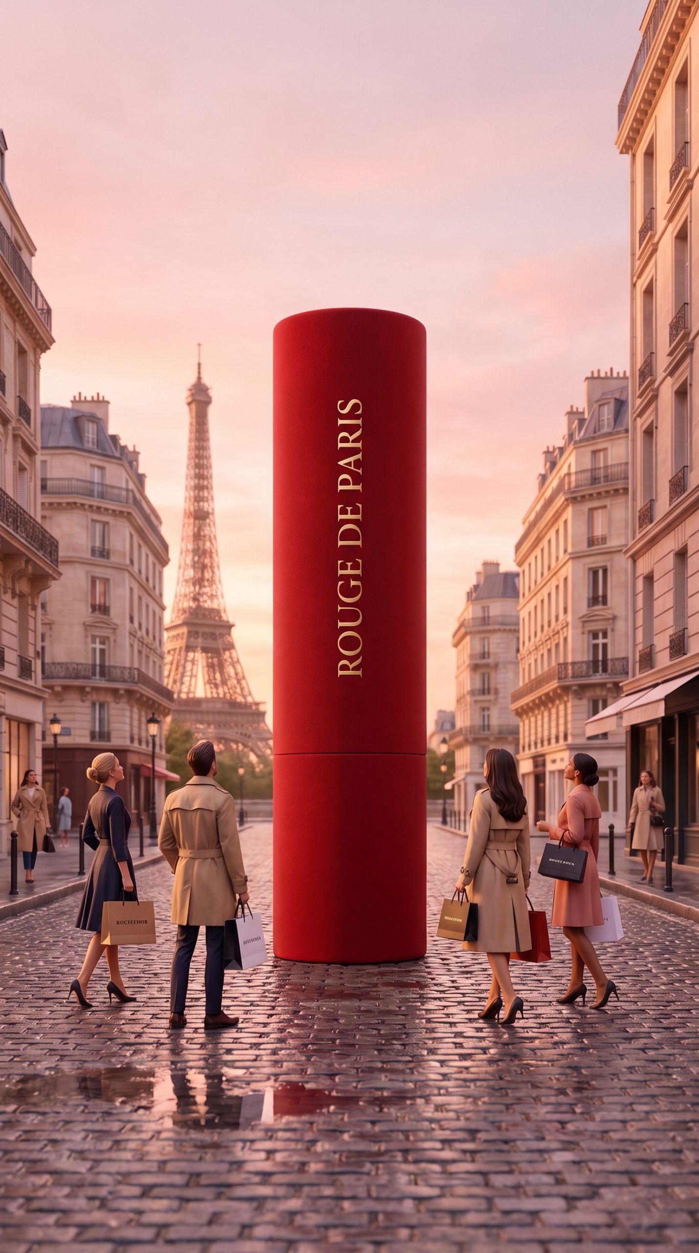 Miniature product world lipstick ecommerce ad