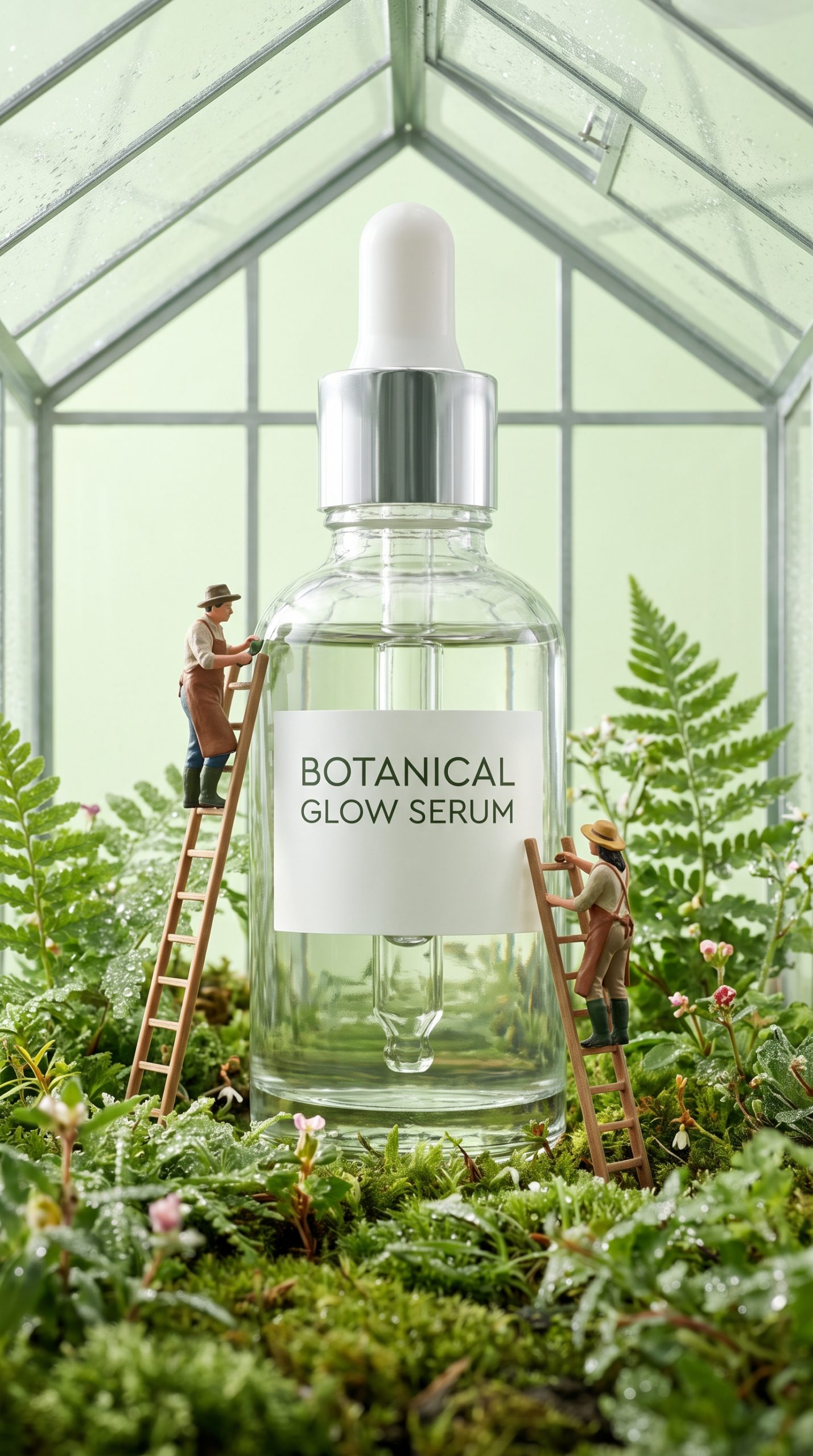 Miniature product world skincare serum ecommerce ad