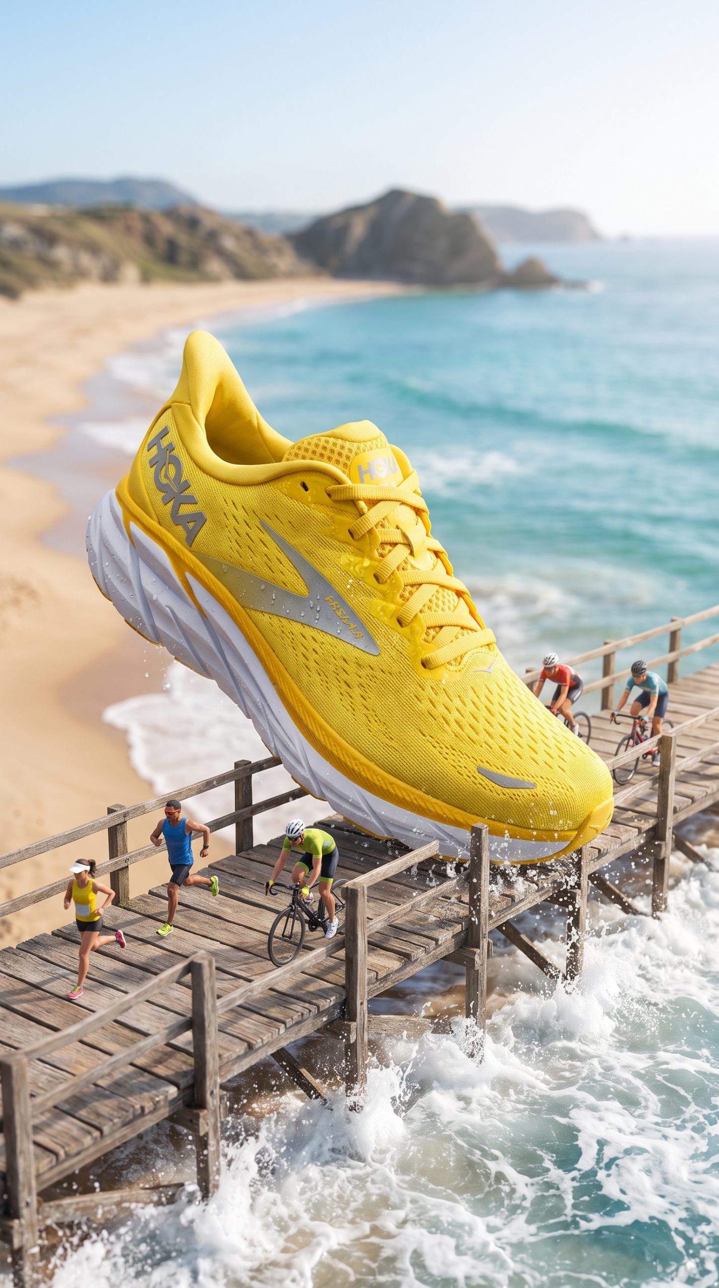 Miniature product world running shoe ecommerce ad