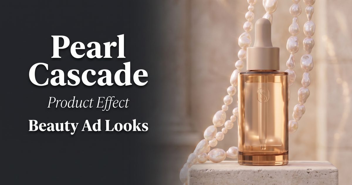 Pearl Cascade Product Effect: 4 Elegant Beauty Ad Looks