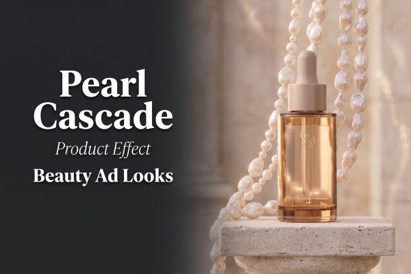 Pearl Cascade Product Effect: 4 Elegant Beauty Ad Looks