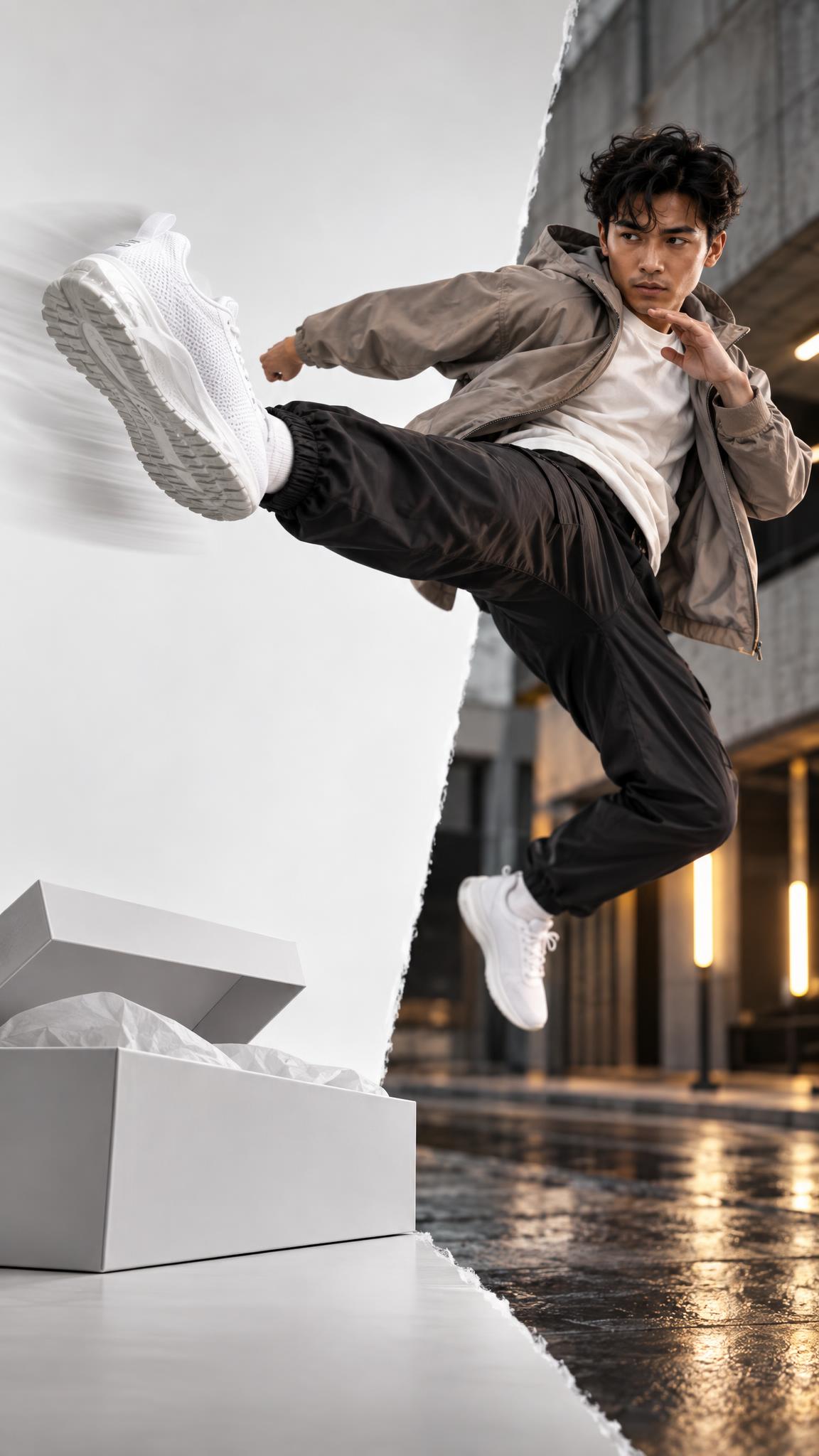 Vertical product reveal video fashion transition