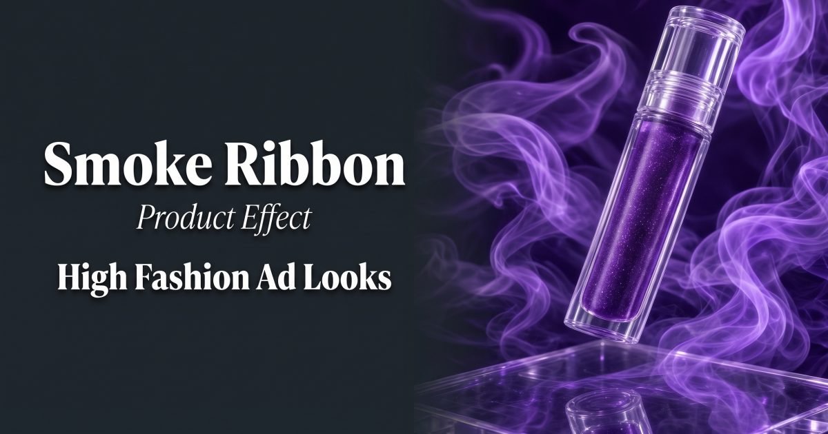 Smoke Ribbon Product Effect: 4 High-Fashion Ad Looks